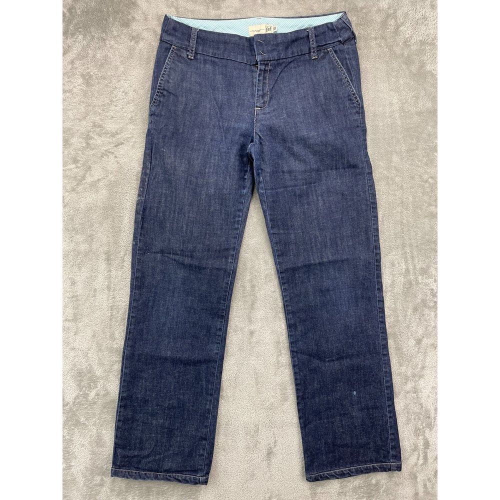 gef Women's Jeans Size 10‎ Blue Straight Leg Mid Rise Dark Wash Denim